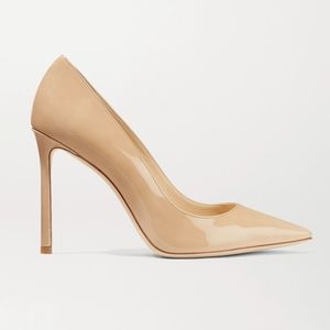 Jimmy Choo Romy 100 Nude Patent Pump